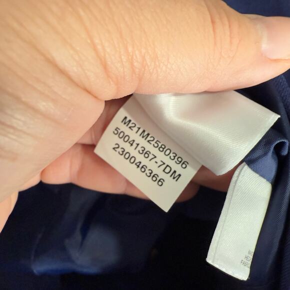 Nipon Boutique Asymmetrical Ruffle 1 Button Jacket & Wide Leg Pant Blue 10 - Picture 4 of 7